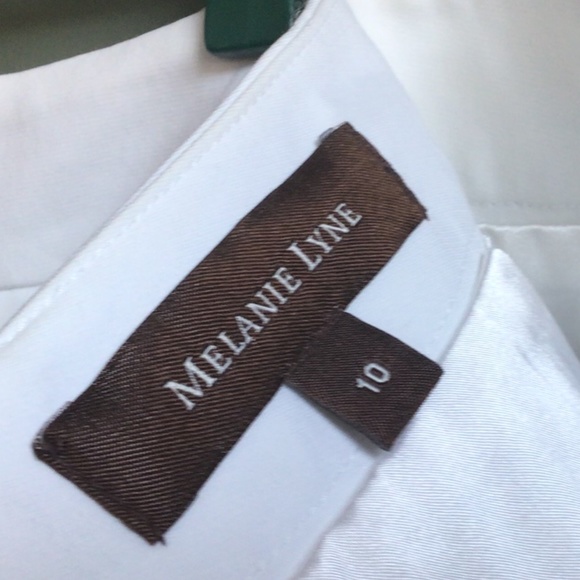 White Straight Linen Blend Skirt Sz 10 front & rear zippers. Excellent condition - Picture 2 of 10